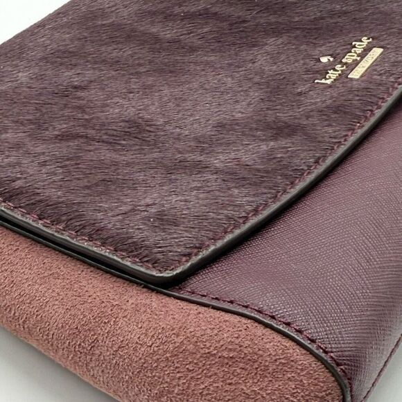Kate Spade Laurel Way Haircalf Deep Plum Leather Shoulder Crossbody Bag NWOT - Picture 3 of 11